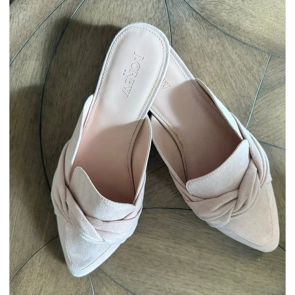 J Crew Women's Soft Pink Mule Pointed Toe Slides - Easy Slip On NWOT - Picture 2 of 6